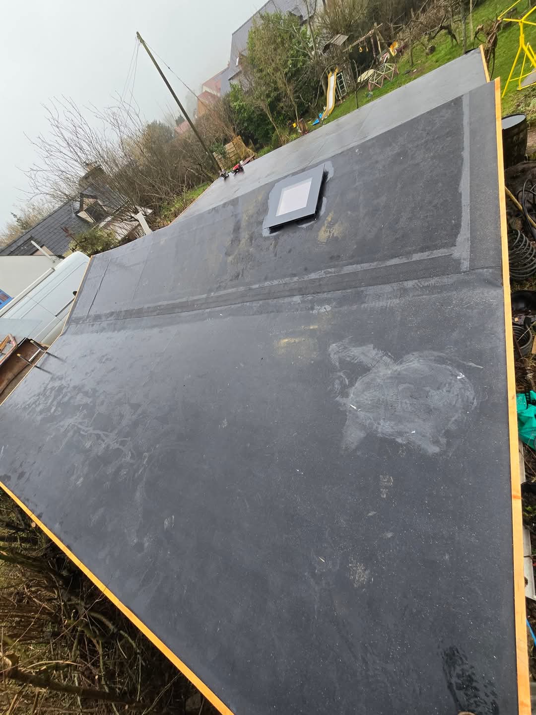 New EPDM bonded with proper upstand and rooflight fitted